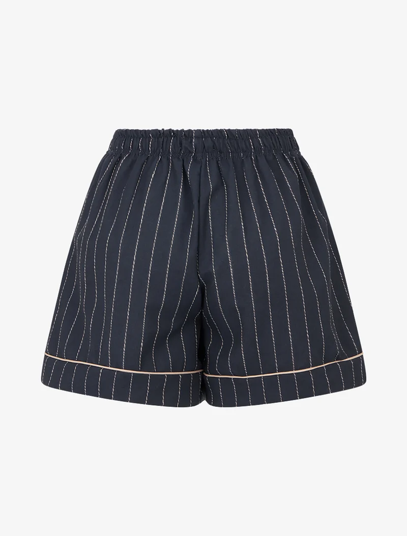 Kurz geschnittener Streifen-Shorts - Marine