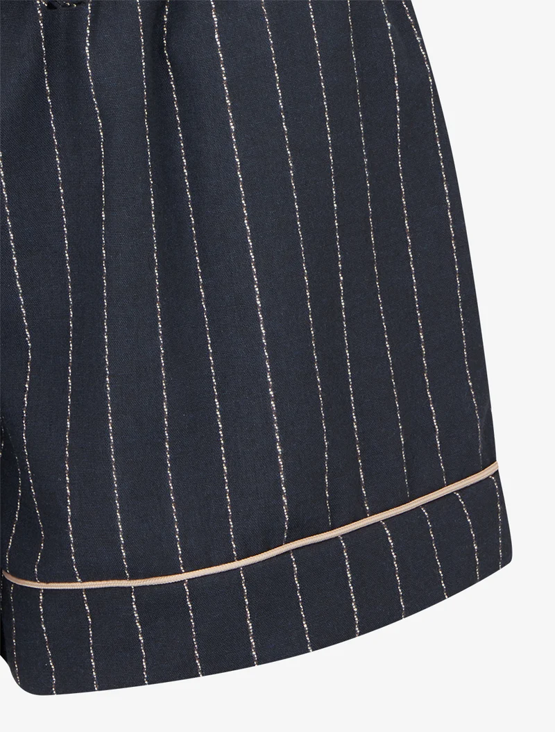 Kurz geschnittener Streifen-Shorts - Marine