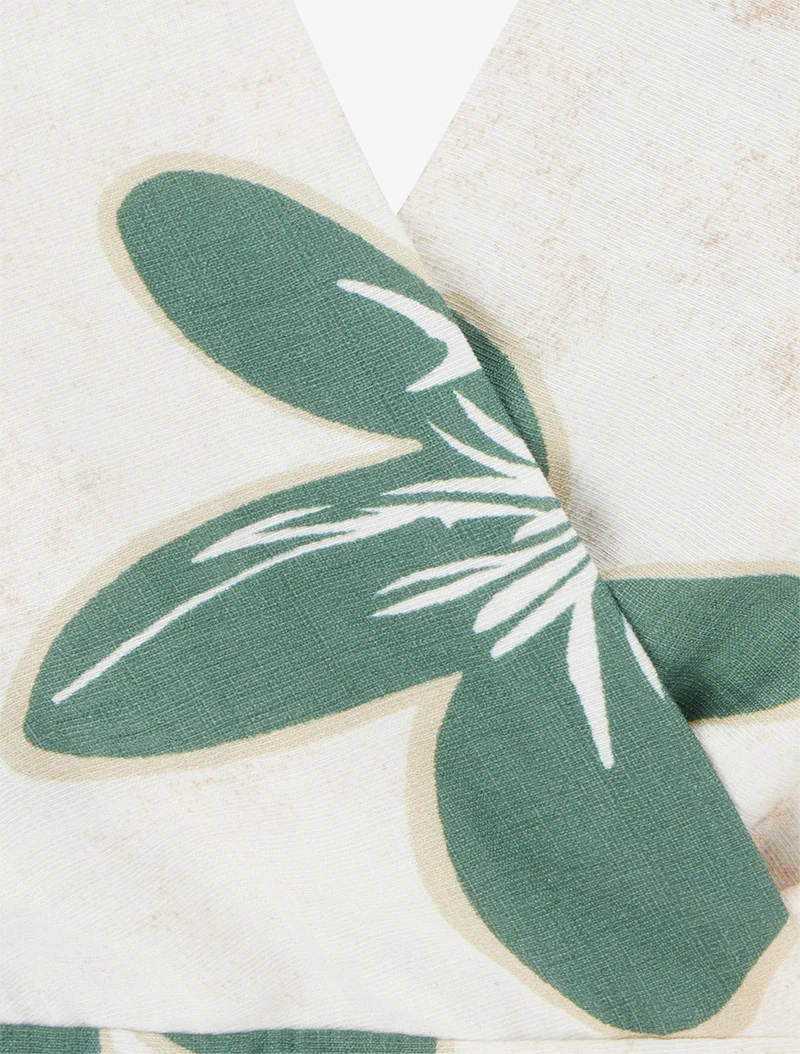 Rückenfreies Midikleid mit großem Blumenmuster - Grün