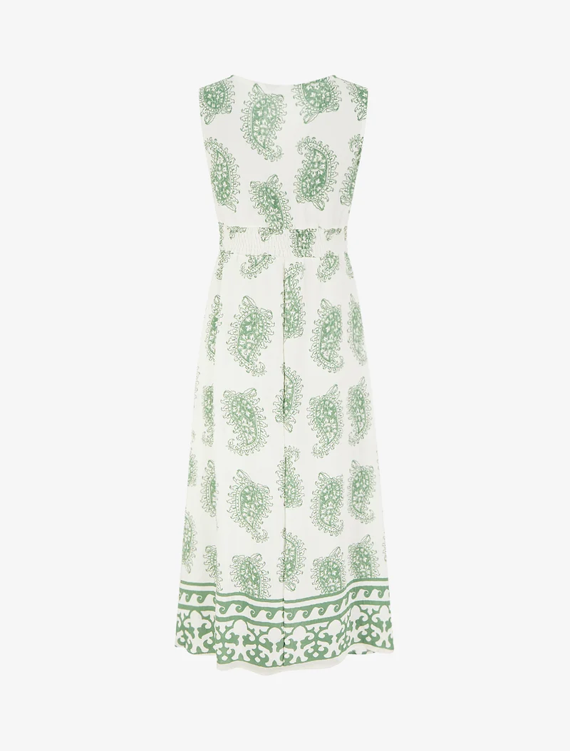 Wickelkleid mit Schaldruck - Grün