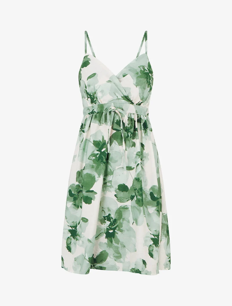 Midikleid mit Blumenmuster - Grün