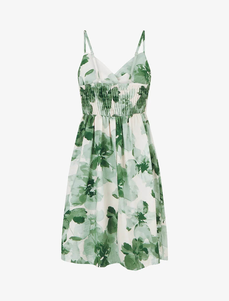 Midikleid mit Blumenmuster - Grün