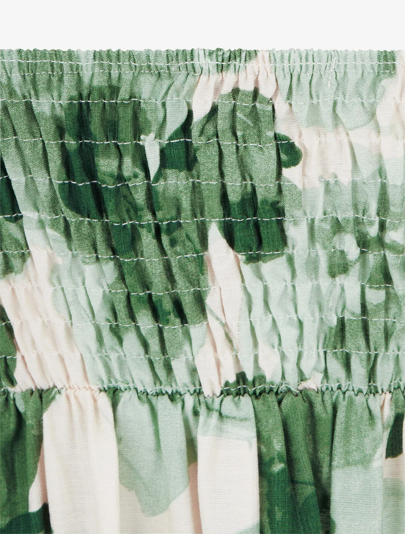 Midikleid mit Blumenmuster - Grün