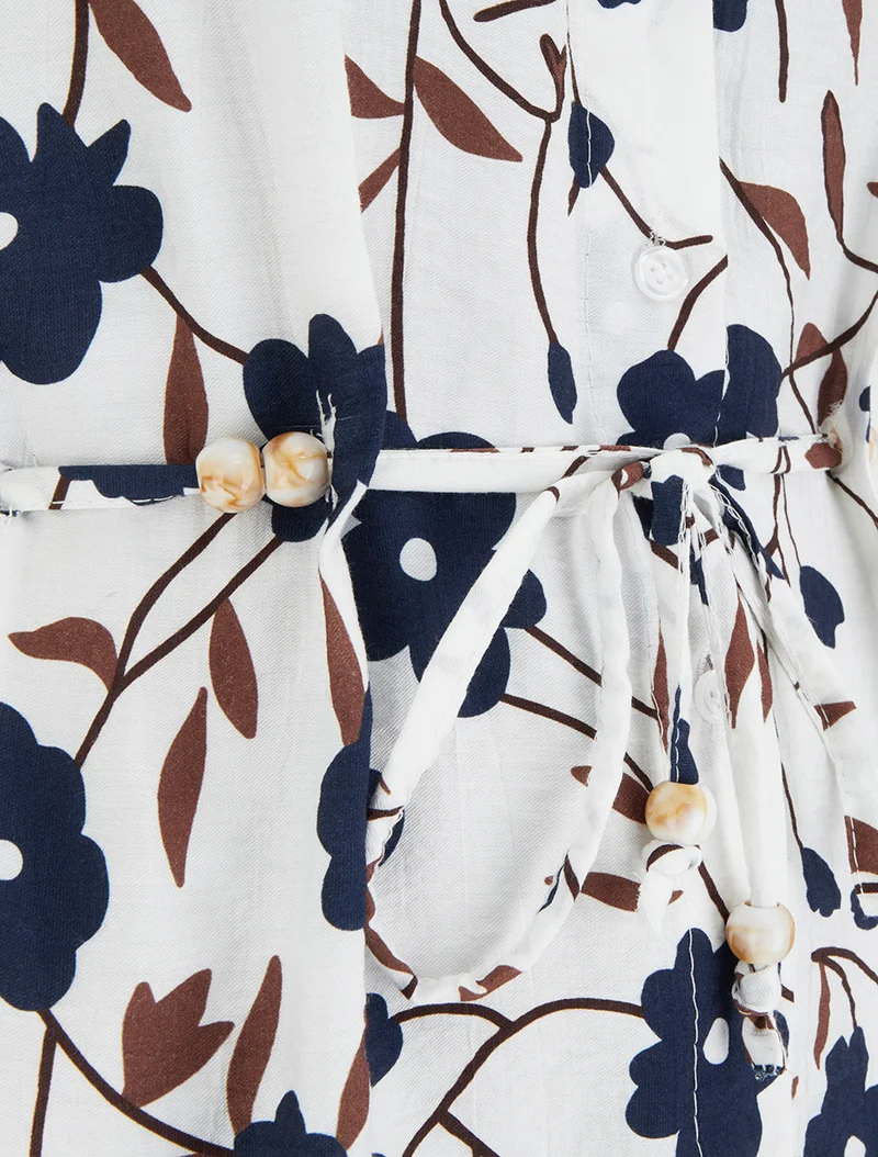 Ärmelloses Top mit Blumenmuster - Marine