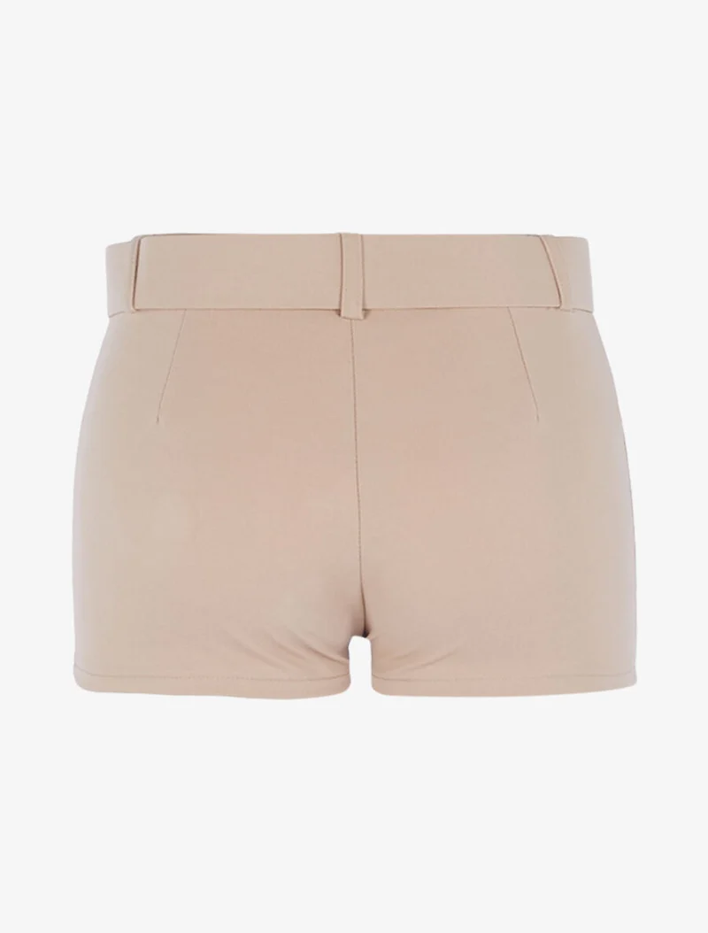 Gürtel-Mini-Shorts - Beige