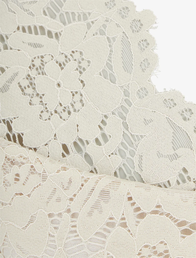 Spitzeneinteiler mit Spitzenoberteil - Beige