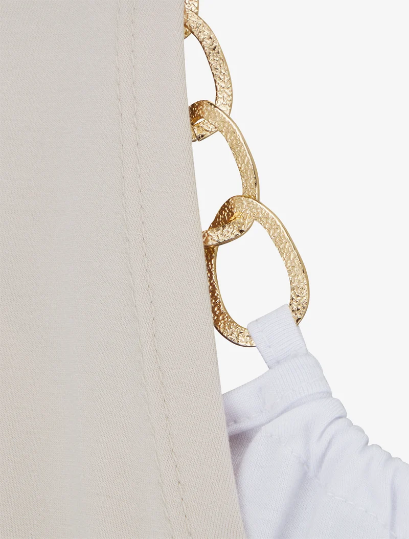 Oberteil mit Kettenschichtungseffekt - Beige