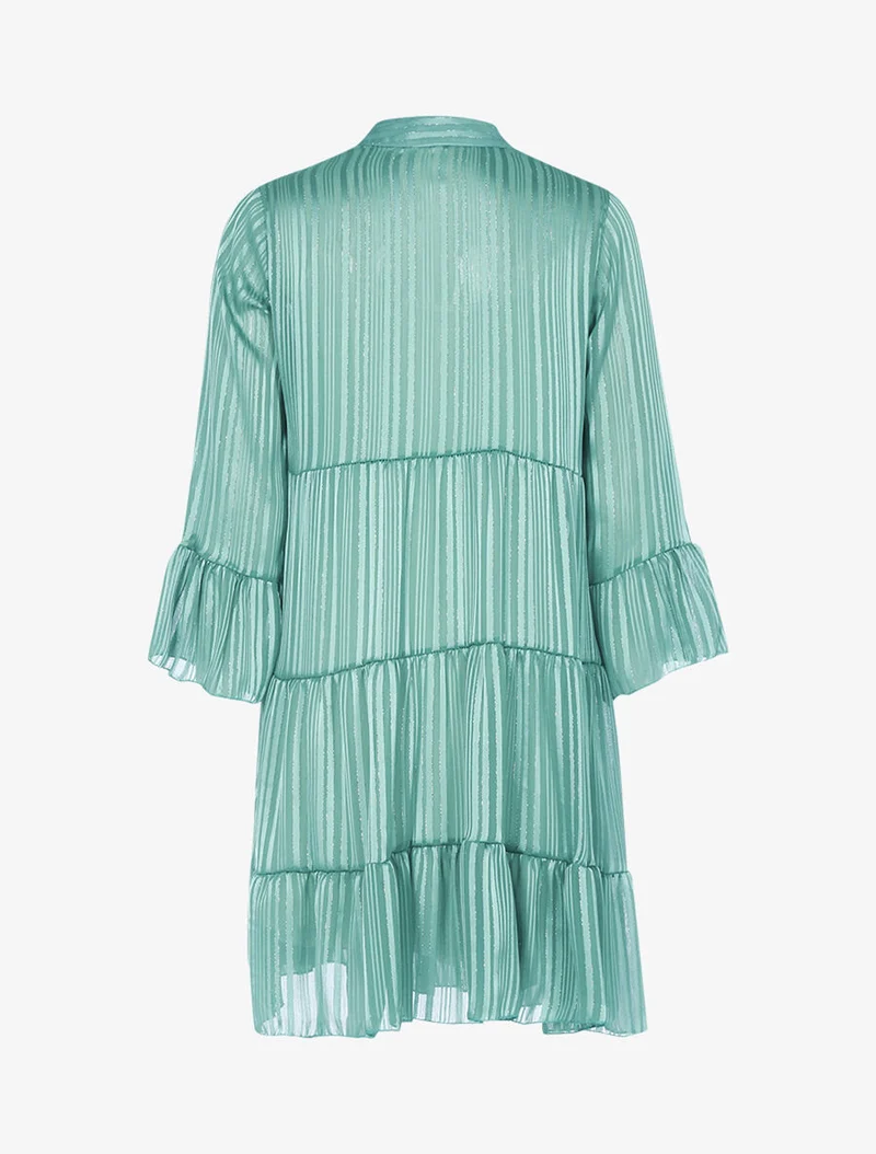 Rüschen-A-Linien-Kleid - Grün