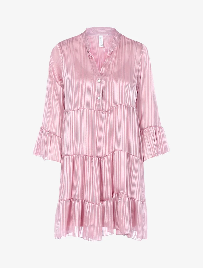 Rüschen-A-Linien-Kleid - Rose