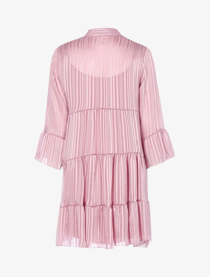 Rüschen-A-Linien-Kleid - Rose