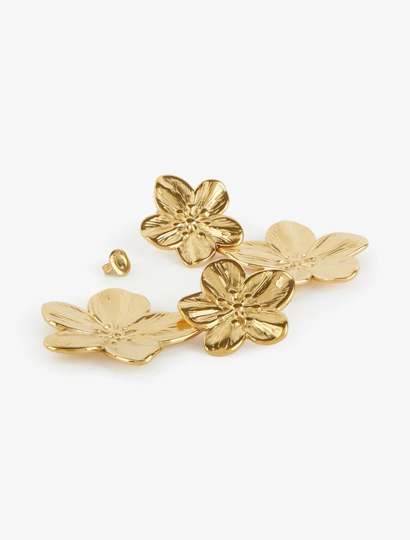 Hängende Ohrringe mit Blumenmotiv - Oder
