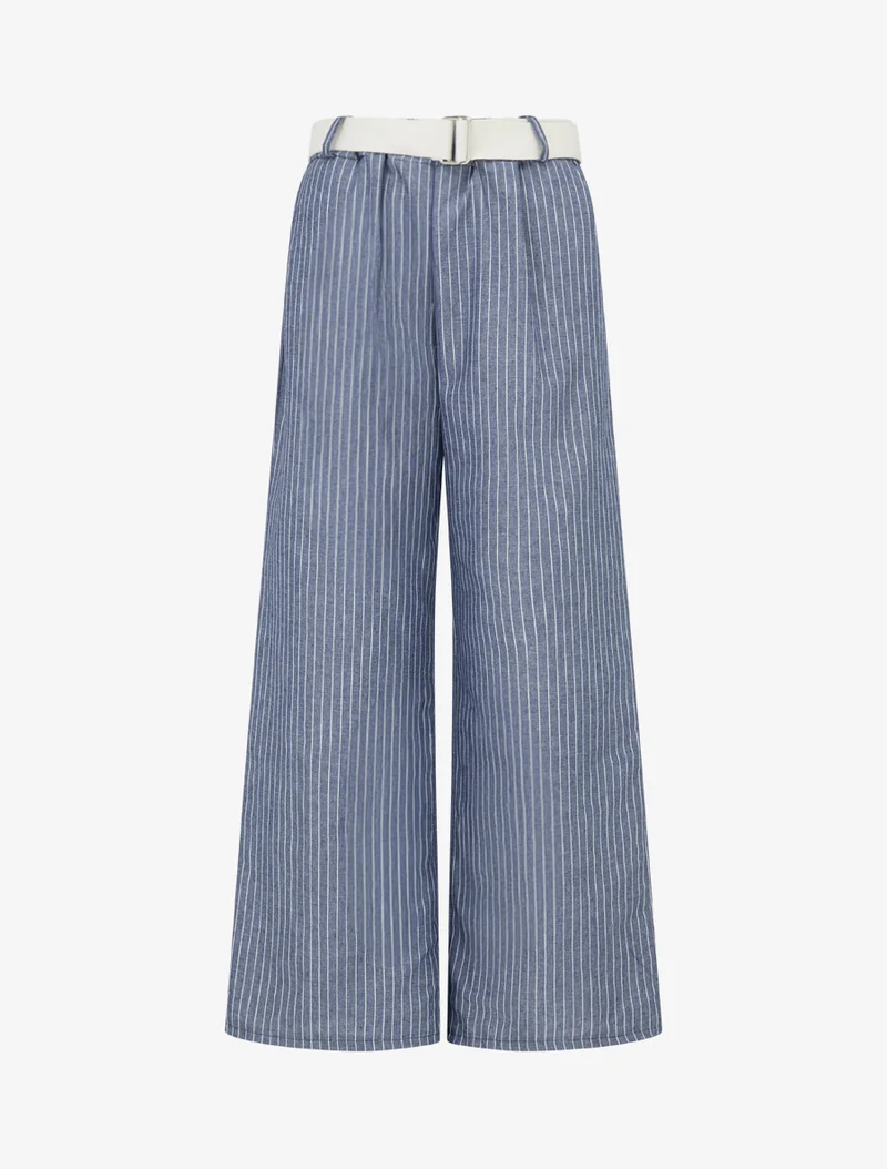 Gestreifte weite Hose - Blau