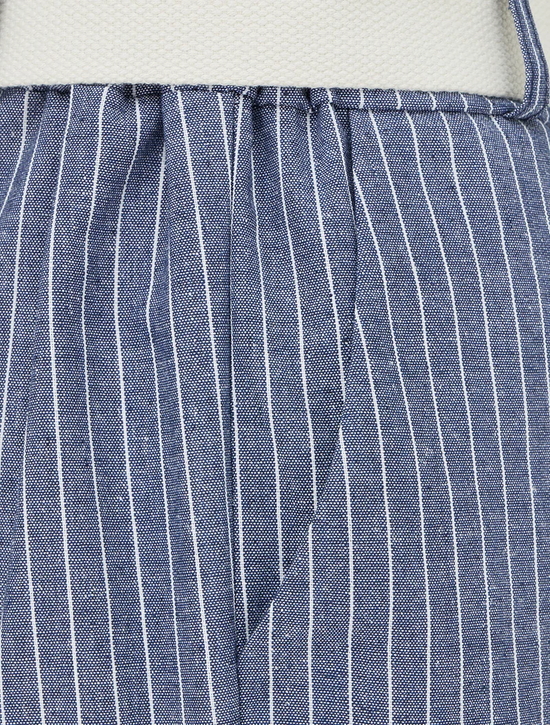 Gestreifte weite Hose - Blau