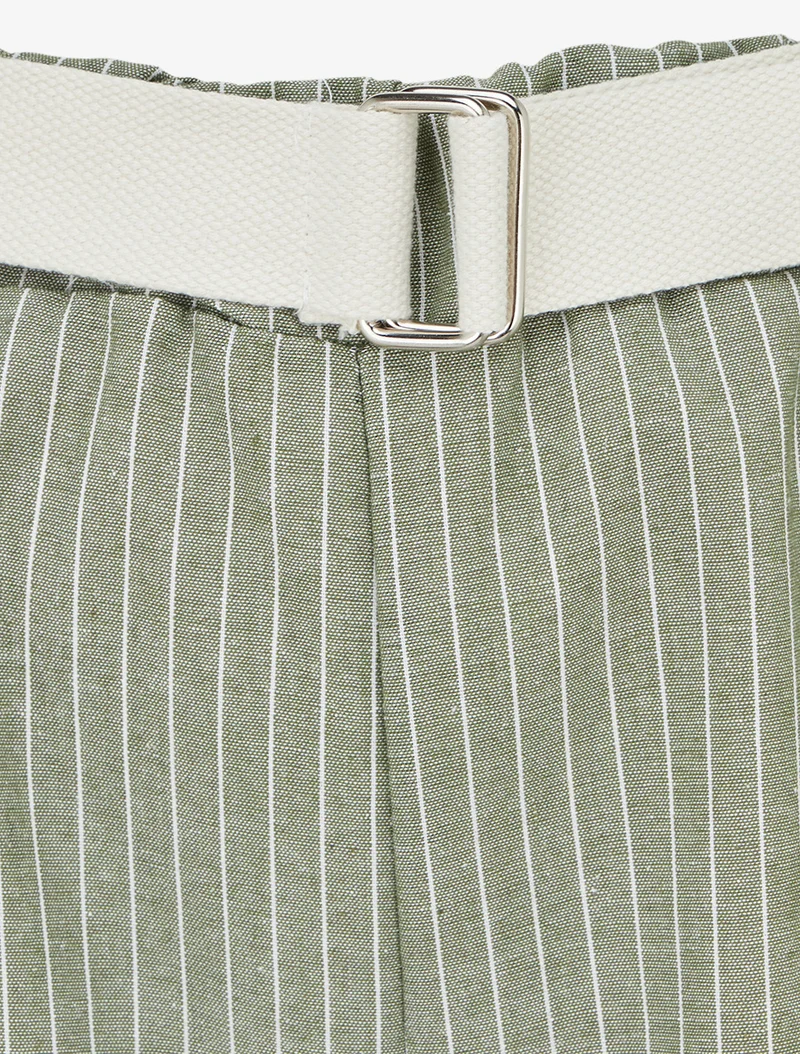 Gestreifte weite Hose - Kaki