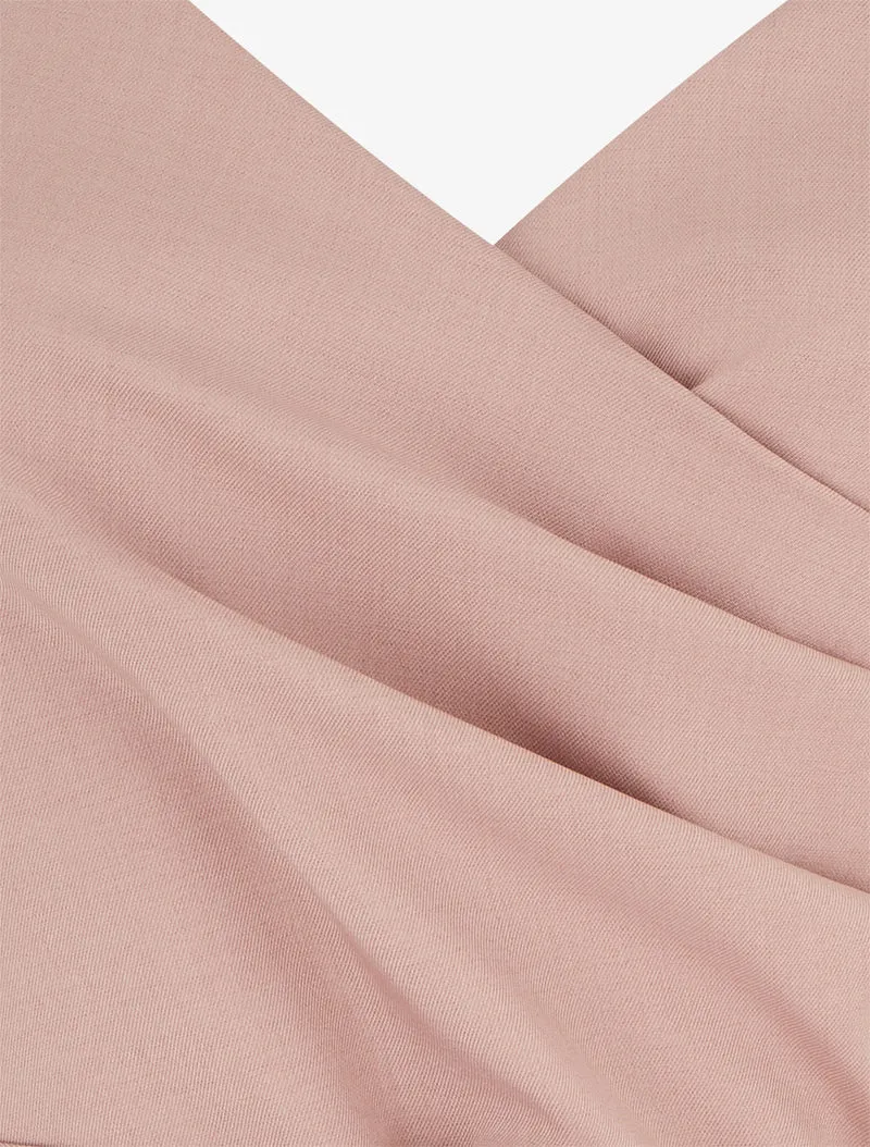 Fließender Jumpsuit mit schmalen Trägern - Altrosa