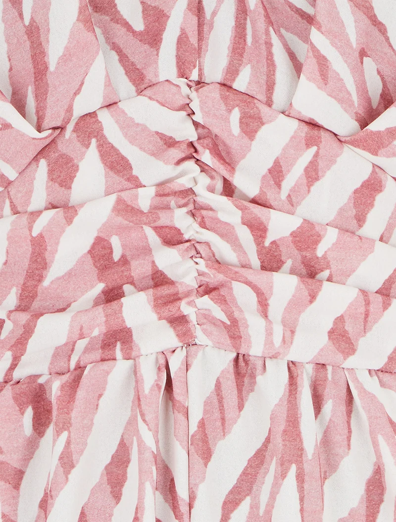 Grafisch bedruckter, gerader Kurzarm-Overall - Rose