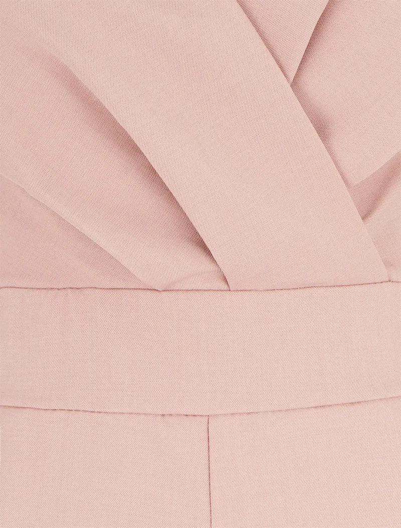 Ärmelloser Jumpsuit mit offenem Rücken - Rose