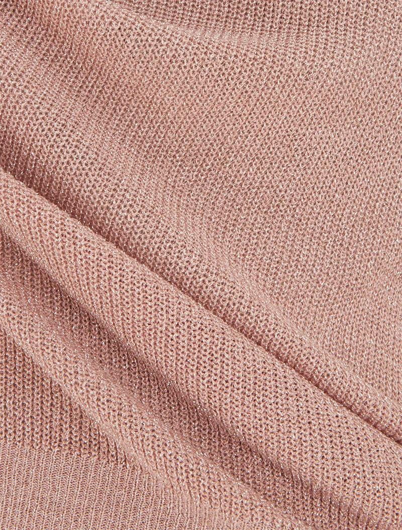 Ärmelloses Top aus fein schimmerndem Strickgewebe. - Rose