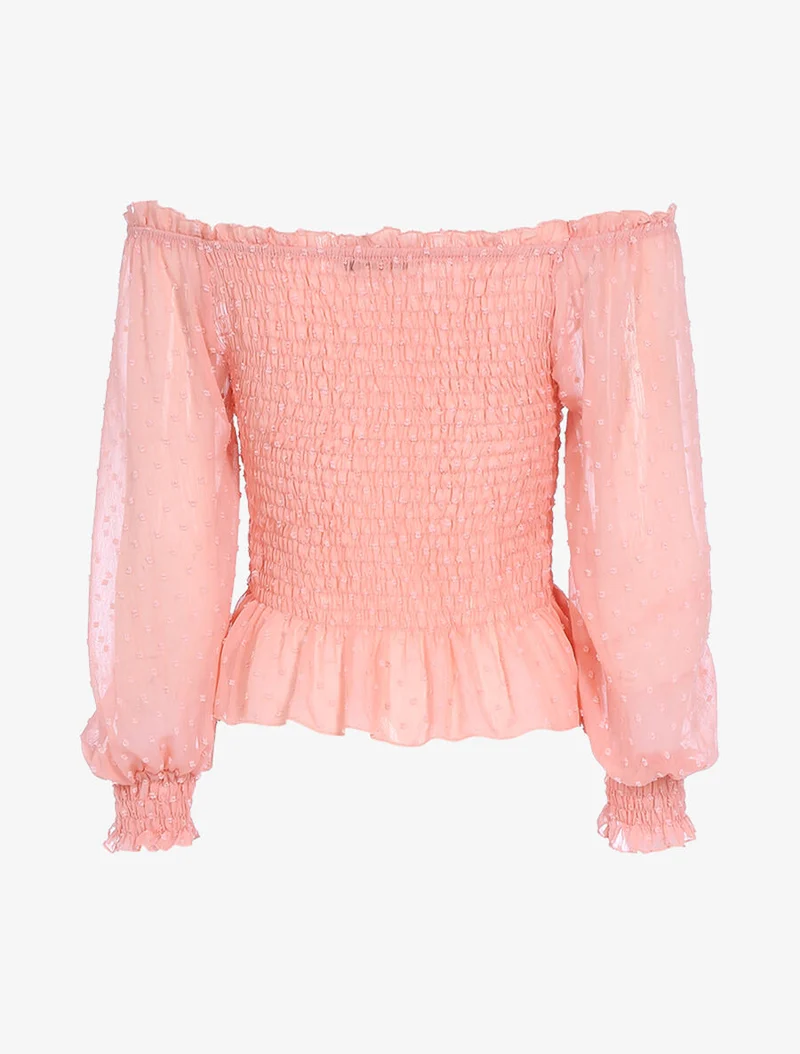 Crop-Top mit gesprenkelten Details - Rose