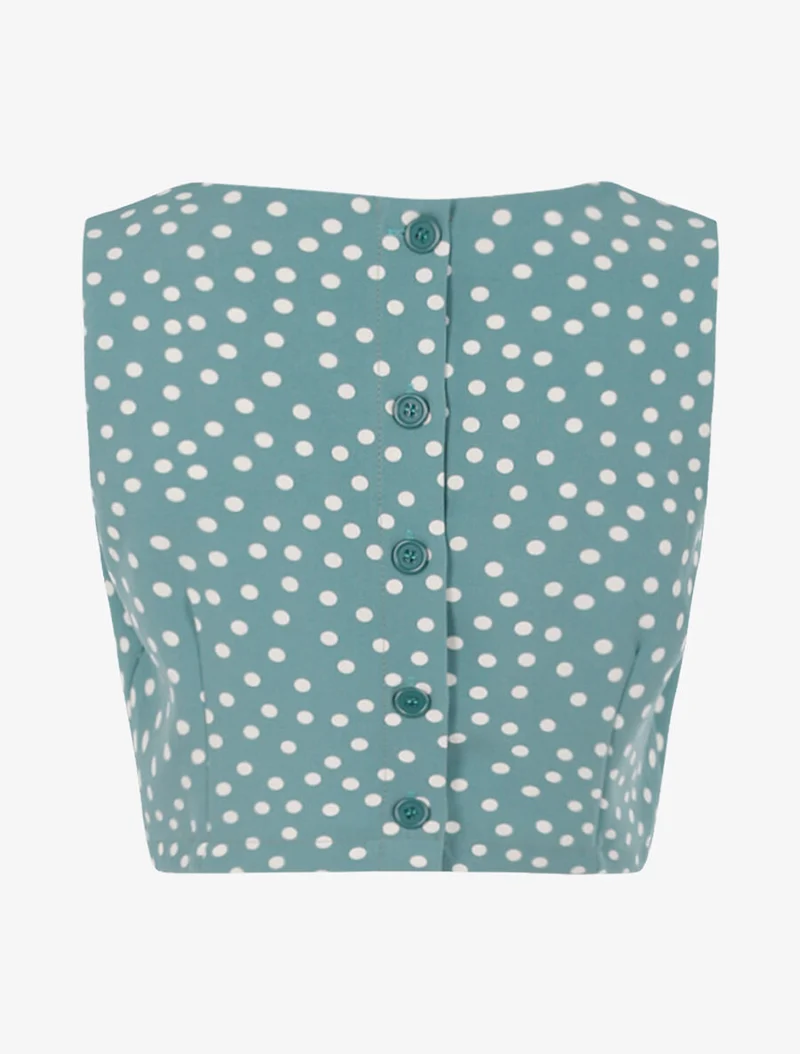 Gepunktetes Crop-Top - Grün