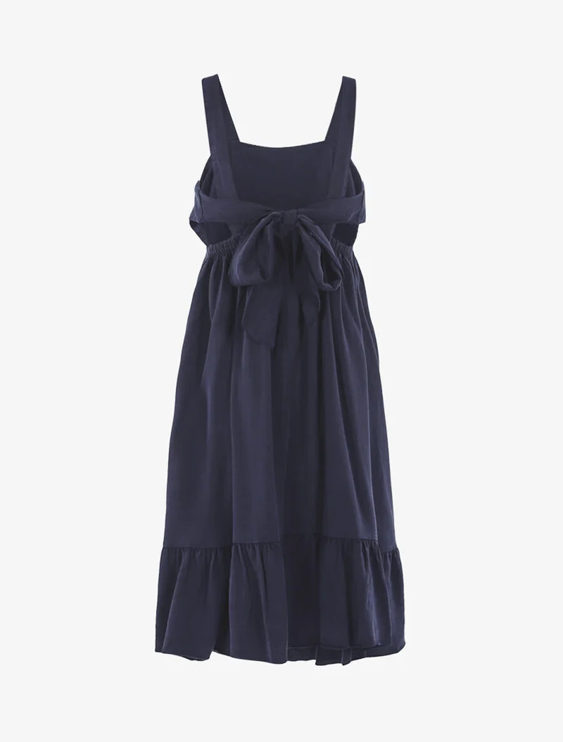 Kleid mit Volantkante - Marine