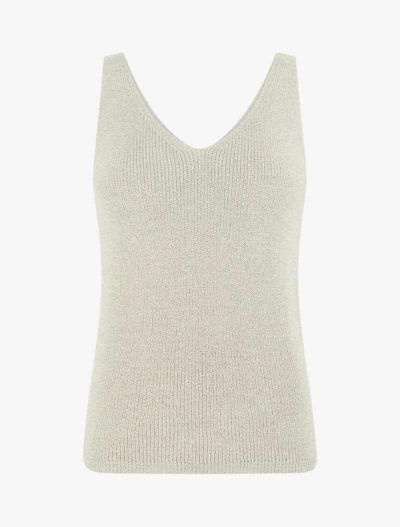 Irisierendes Netz-Top. - Beige