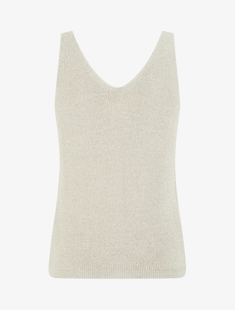 Irisierendes Netz-Top. - Beige