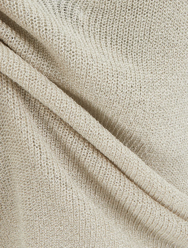 Irisierendes Netz-Top. - Beige