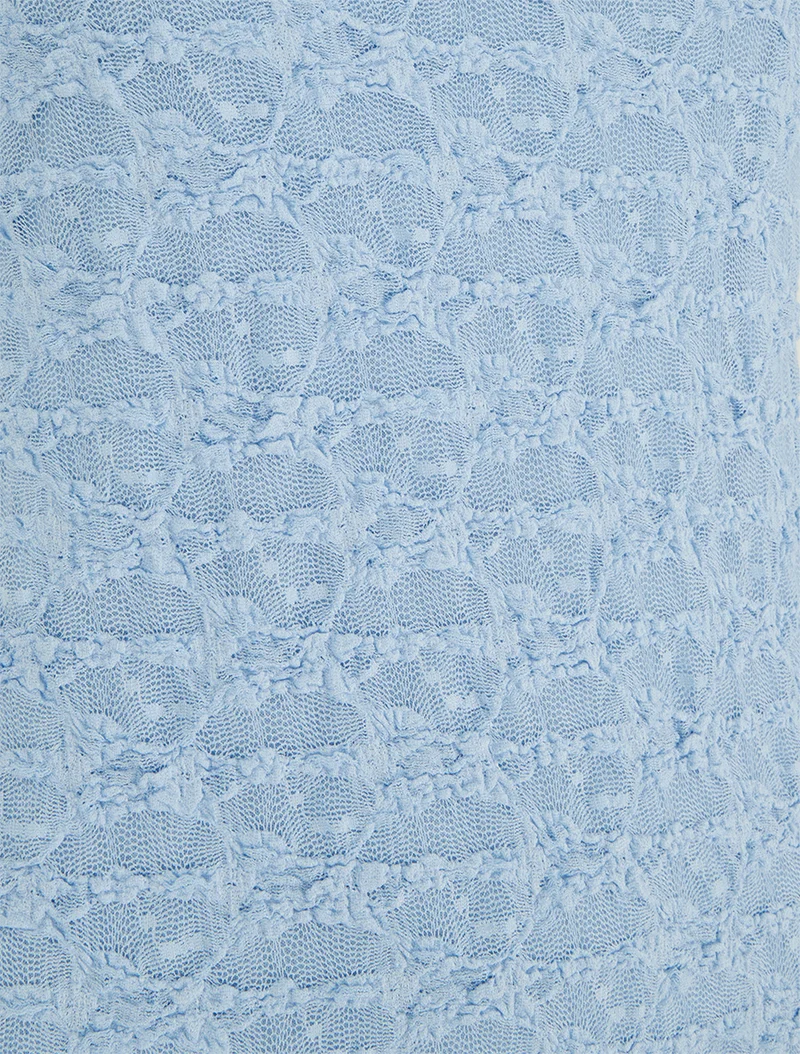 Spitzenoberteil mit Rundhalsausschnitt - Himmelblau