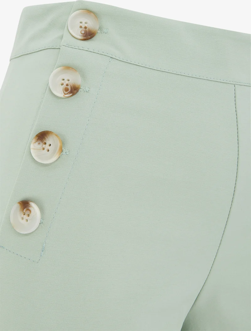 Kurze hoch taillierte Uni-Hose - Wassergrün