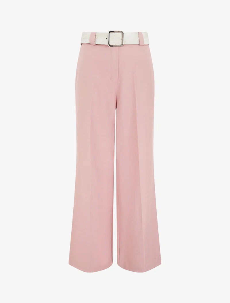 Einfarbige elastische Hose - Rose