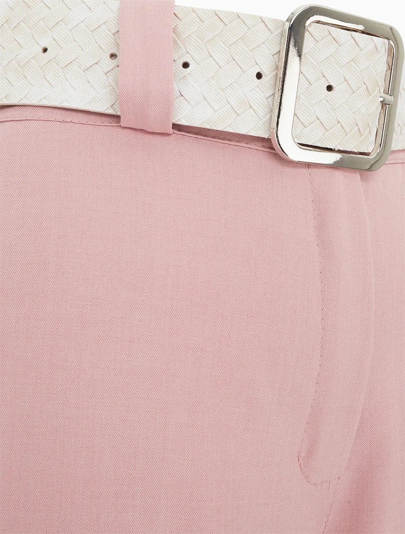 Einfarbige elastische Hose - Rose