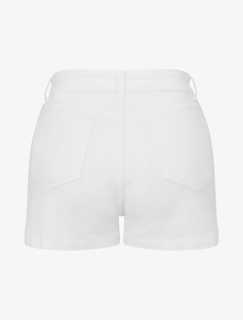 Jeansshort in Standardgröße mit schmaler Passform - Weiß
