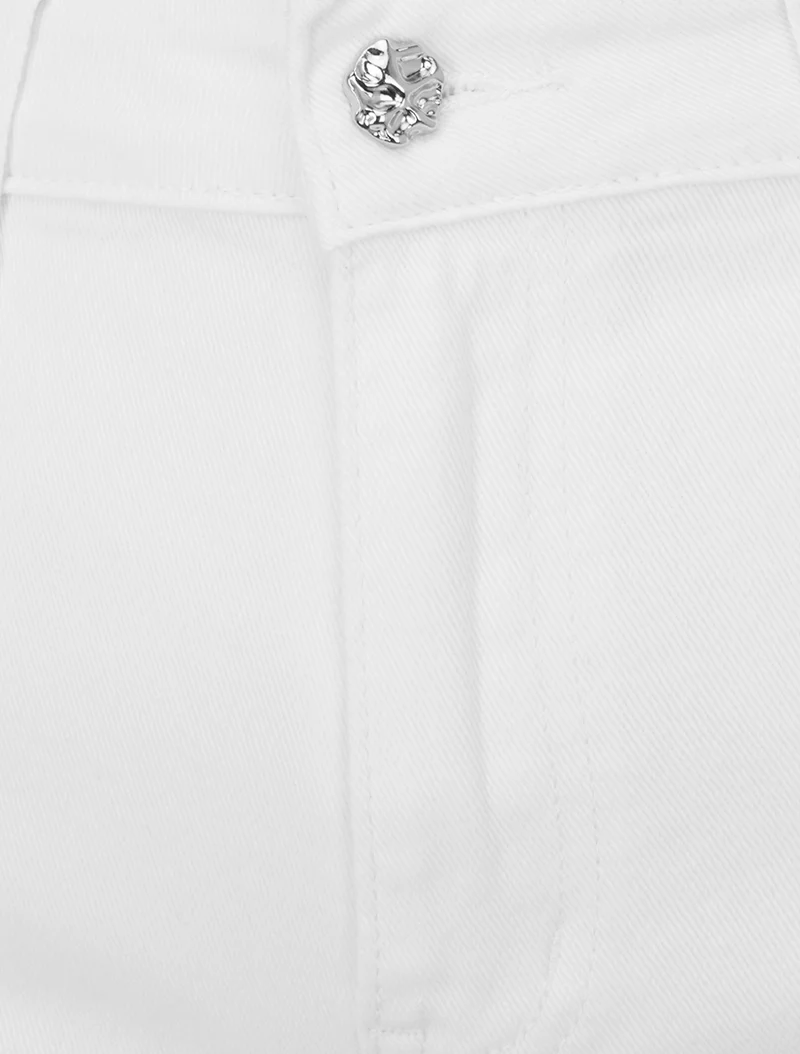Jeansshort in Standardgröße mit schmaler Passform - Weiß