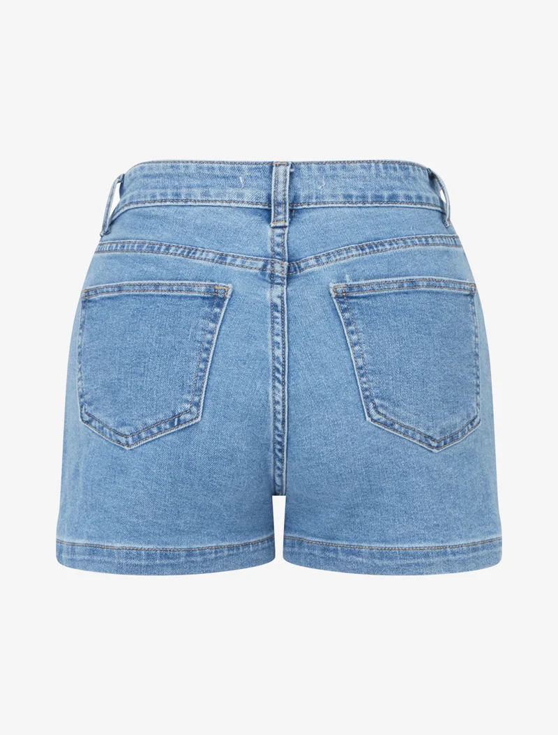 Jeansshort in Standardgröße mit schmaler Passform - Blau