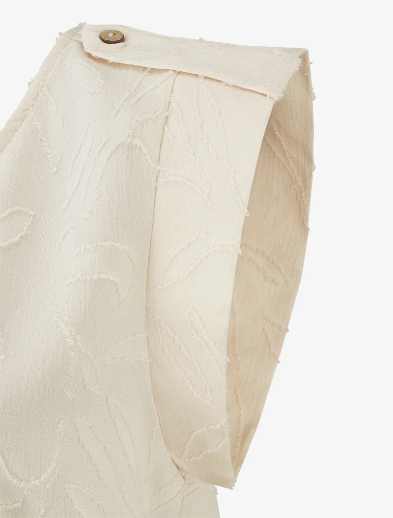 Ärmelloses Oberteil aus strukturiertem Stoff - Beige