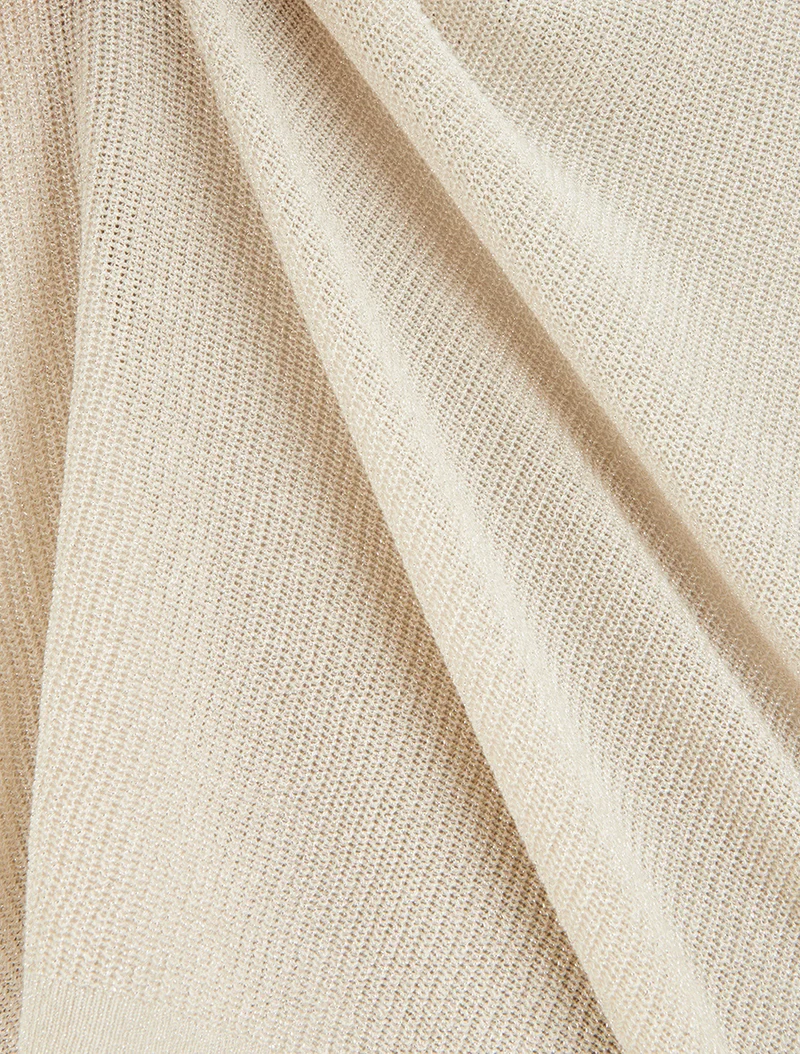 Weites Top mit kurzen Fledermausärmeln - Beige