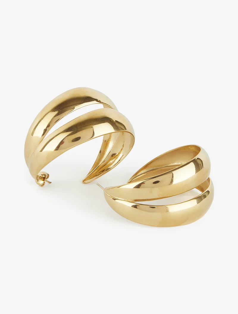 Große Kreolen mit doppelten Ringen - Oder