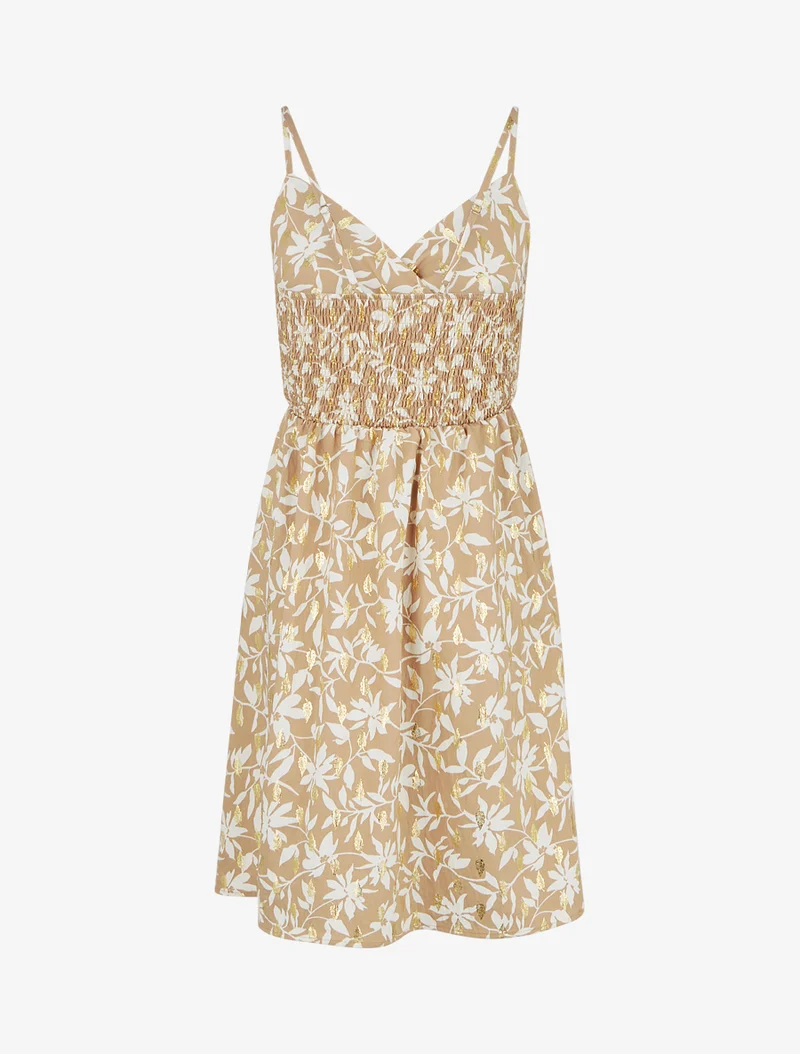 Kleid mit Blattmuster und schimmerndem Detail - Maulwurf