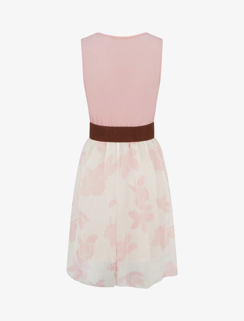 Ausgestelltes Kleid mit Blumenmuster - Rose