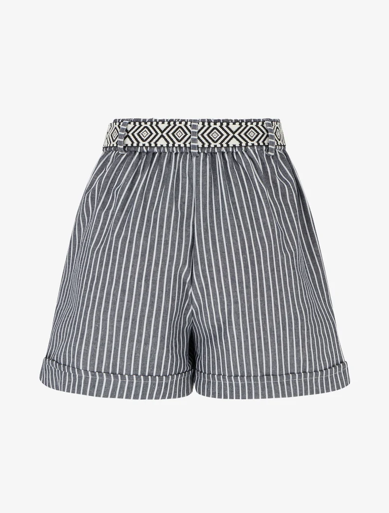 Gestreifte Shorts - Grau