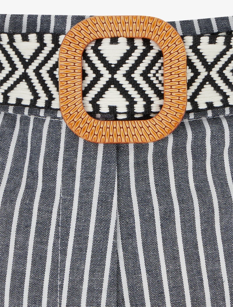 Gestreifte Shorts - Grau