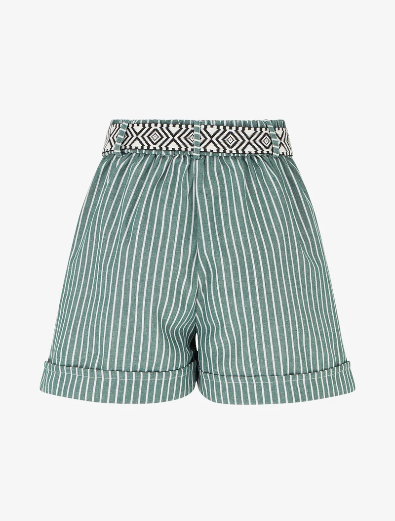 Gestreifte Shorts - Kaki