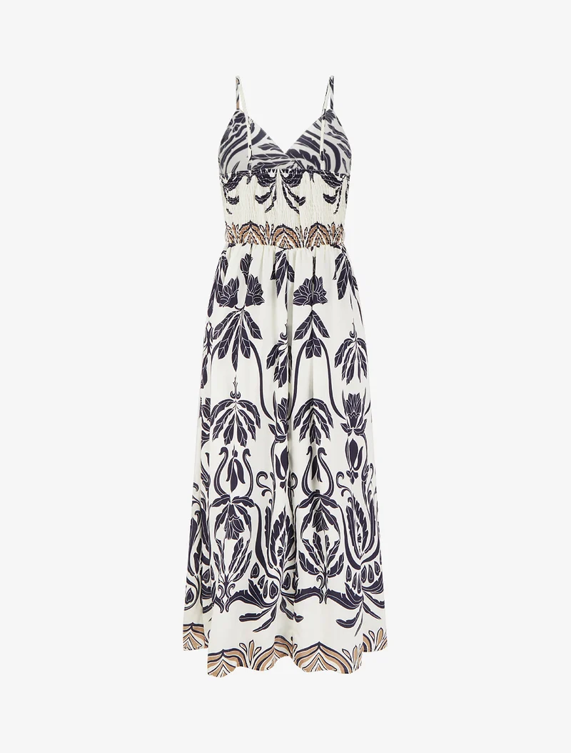 Langes Kleid mit Ikat-Muster - Marine