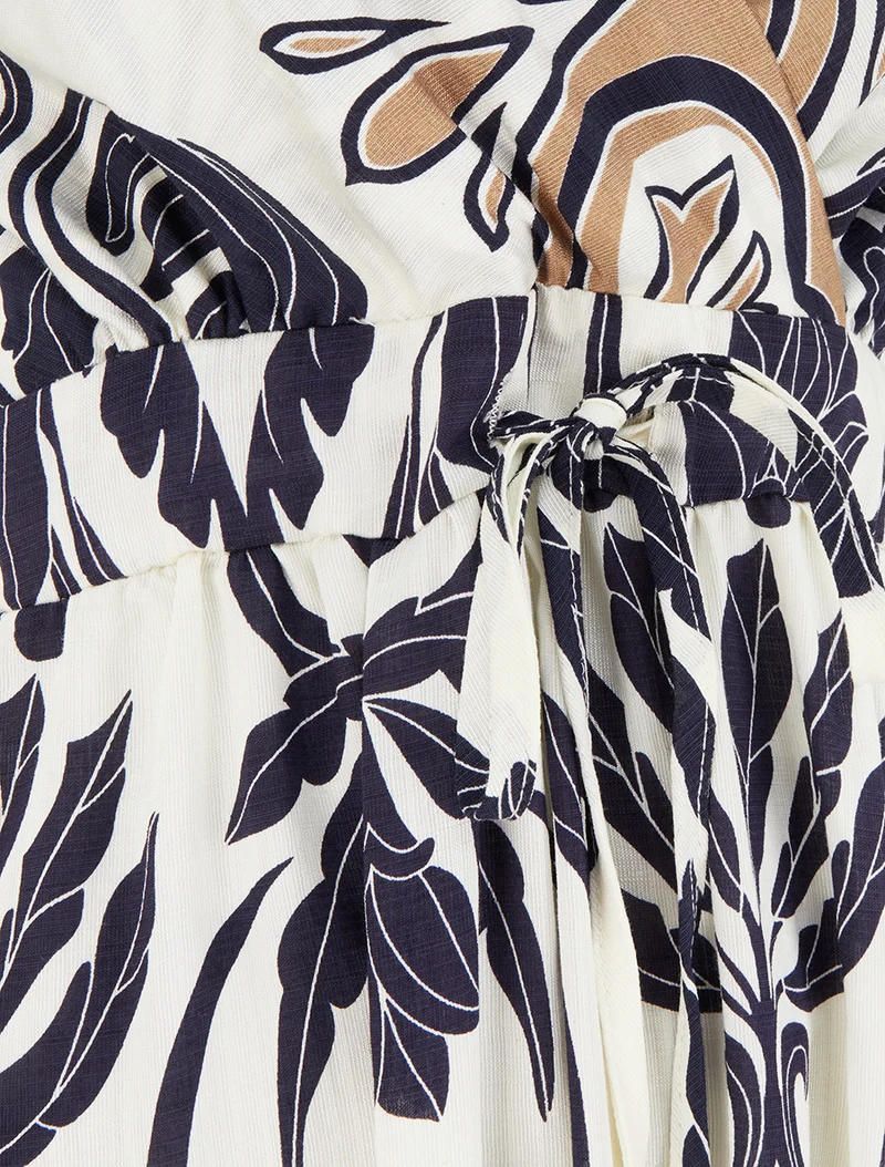 Langes Kleid mit Ikat-Muster - Marine