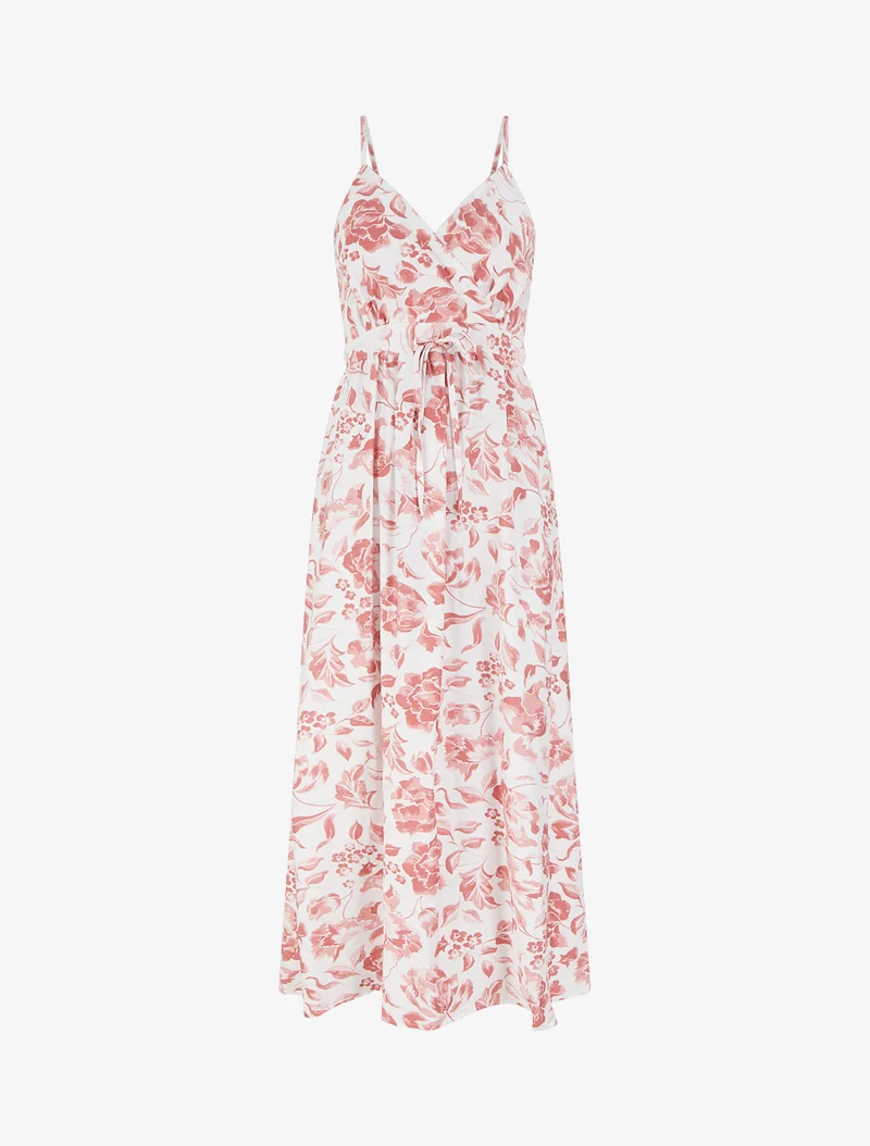 Langes Kleid mit Rosenmuster - Rose