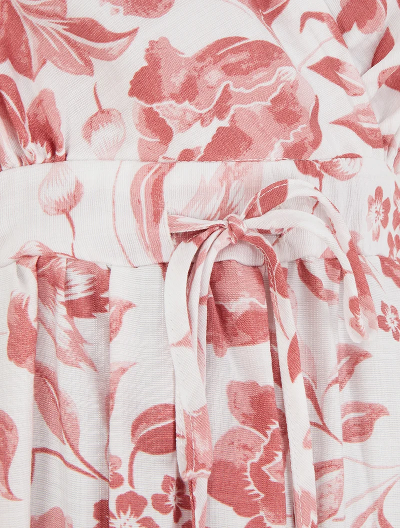 Langes Kleid mit Rosenmuster - Rose