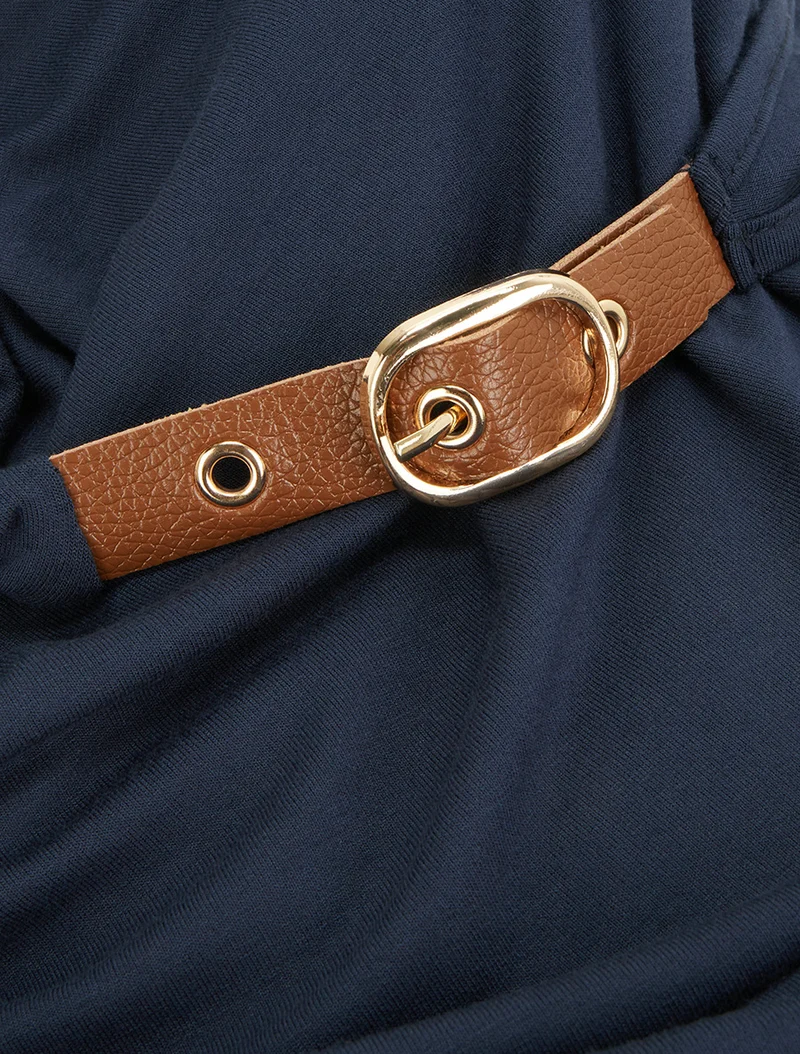 Trägertop aus Kunstleder - Marine