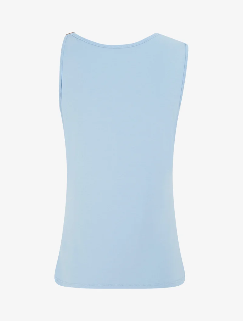 Trägertop aus Kunstleder - Himmelblau