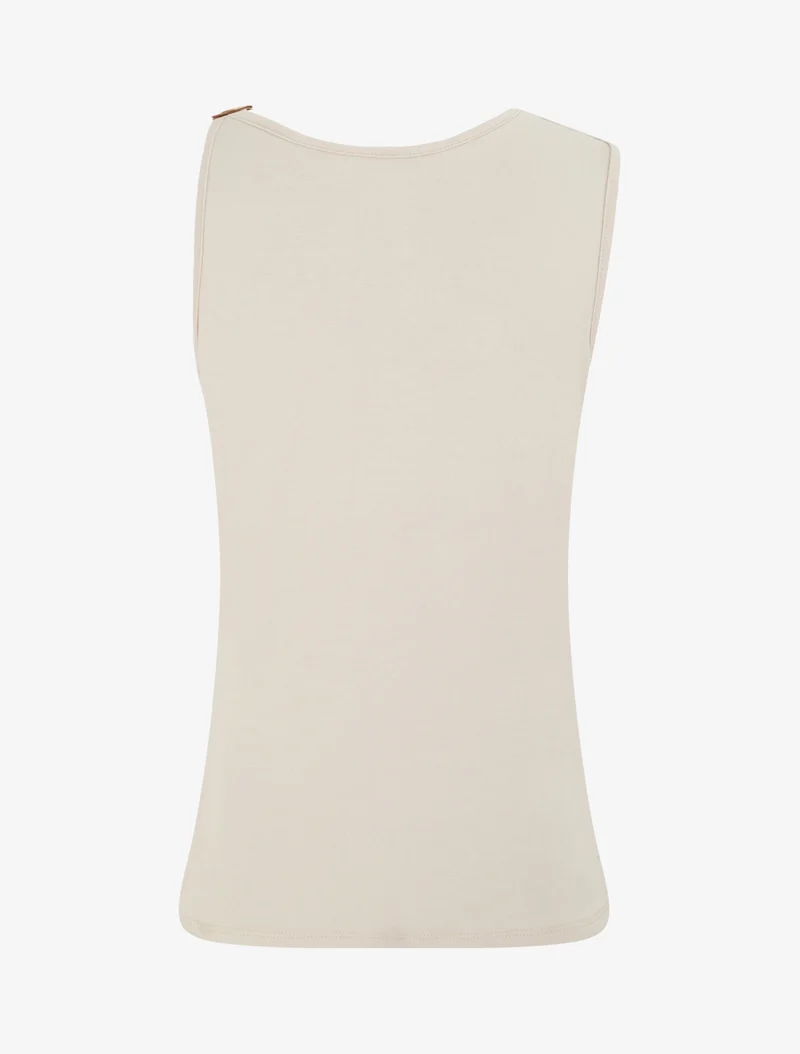 Trägertop aus Kunstleder - Beige